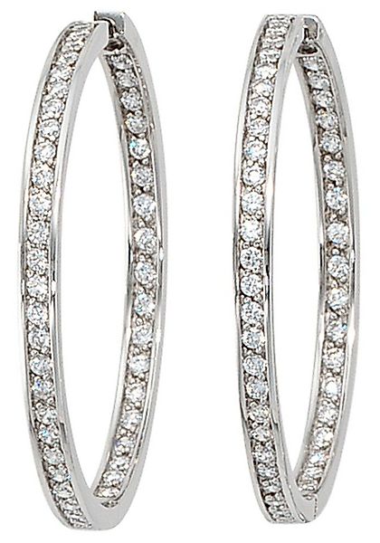 JOBO Paar Creolen, 925 Silber mit 88 Zirkonia günstig online kaufen