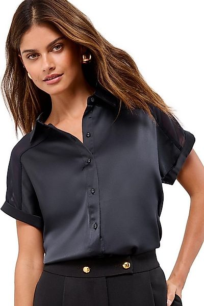 LIPSY Hemdbluse Lipsy Kurzarmhemd aus Satin und Chiffon, Regular (1-tlg) günstig online kaufen