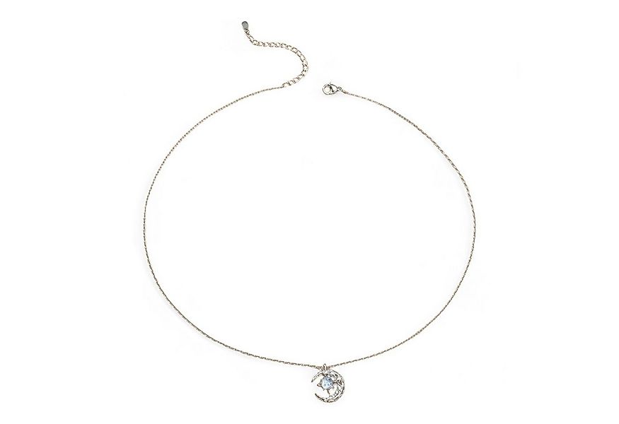 Eyecatcher Edelstahlkette Silberne Halskette mit Zirkonia Stern und Mond günstig online kaufen