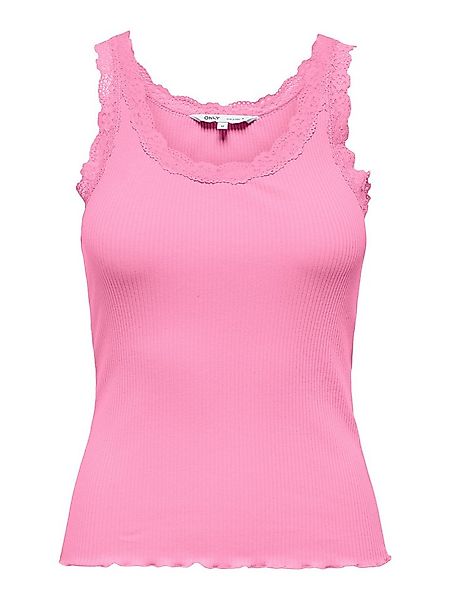 ONLY Tanktop ONLSARA – Tanktop mit Spitzendetail am Ausschnitt Baumwollmisc günstig online kaufen