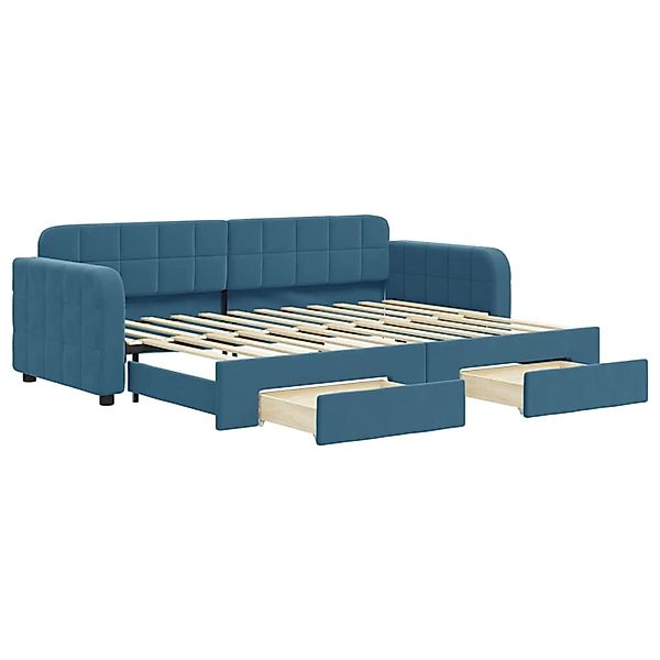 vidaXL Tagesbett Ausziehbar mit Schubladen Blau 80x200 cm Samt1883932 günstig online kaufen