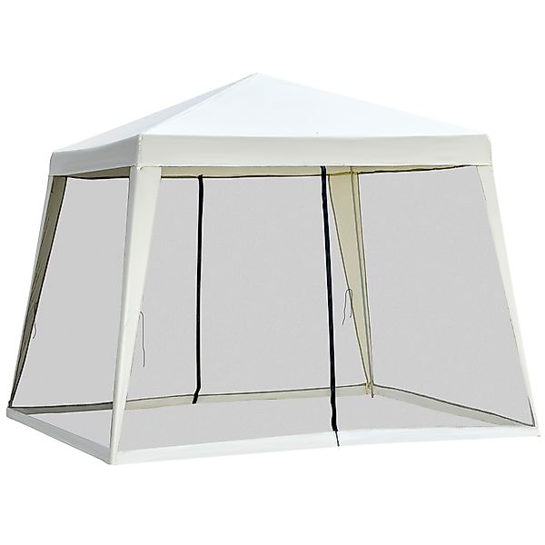 Outsunny Gartenpavillon Pavillon 3 x 3 m wetterfest mit Moskitonetz, Partyz günstig online kaufen