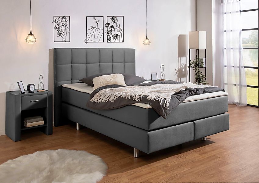 Home affaire Boxspringbett "Loomis" inkl. Topper, wahlweise in H2, H3 oder günstig online kaufen