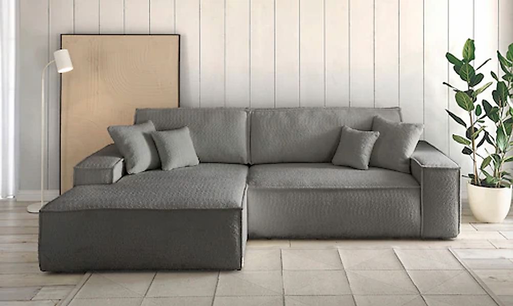 OTTO home Ecksofa »FINNLEY, L-Form 257 cm, Schlafsofa« mit Bettkasten, in B günstig online kaufen