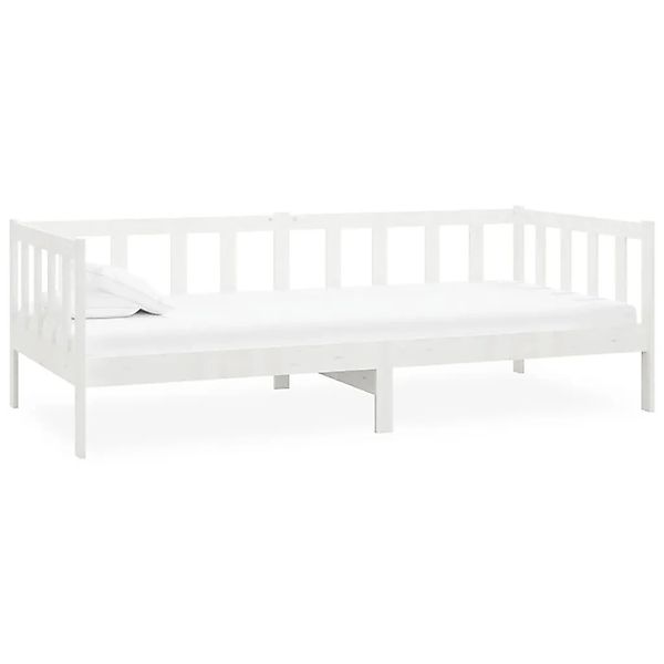 vidaXL Tagesbett mit Matratze 90x200 cm Weiß Kiefer Massivholz 3083615 günstig online kaufen
