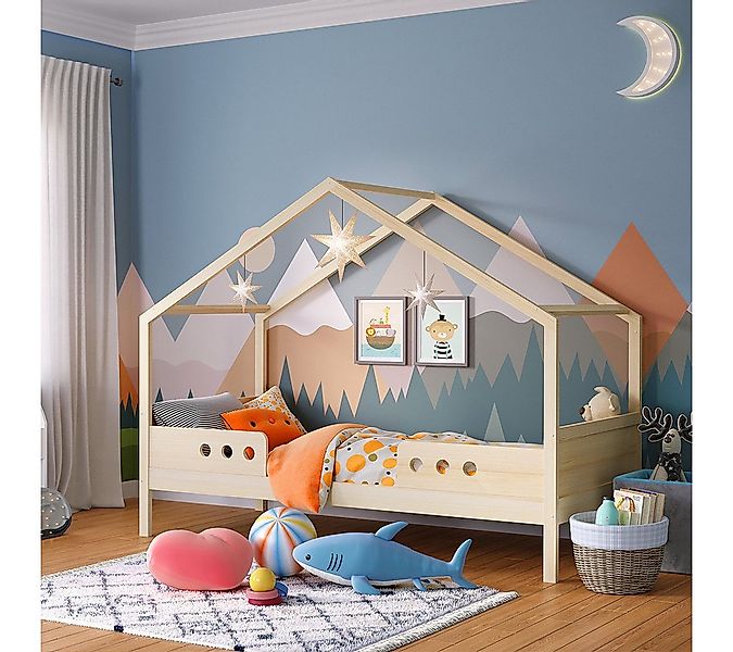 Bellabino Hausbett Bela 90x200 cm aus Massivholz Kiefer (natur, optional mi günstig online kaufen