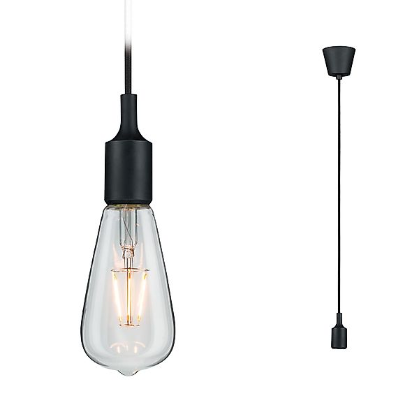 Paulmann "Neordic Pendelleuchte Ketil IP44 E27 max. 20W Schwarz dimmbar Sil günstig online kaufen