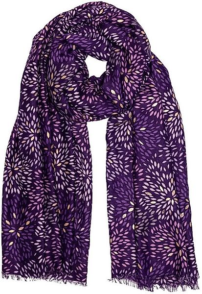 Caspar Modeschal SC517 Damen Schal mit stylish floralem Print und goldenen günstig online kaufen