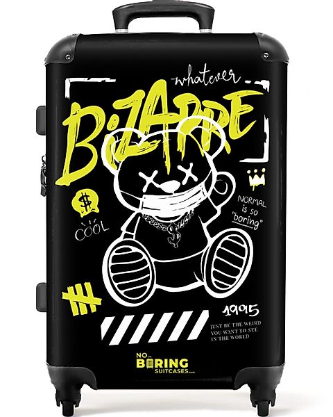NoBoringSuitcases.com© Hartschalen-Trolley Cartoon-Bär mit Maske als günstig online kaufen