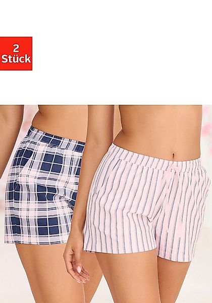 Vivance Dreams Pyjamashorts (Packung, 2-tlg., 2-teilig) mit Streifen oder K günstig online kaufen