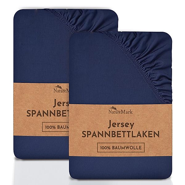 NatureMark Spannbettlaken 2er-Set Jersey Spannbetttuch 100% günstig online kaufen