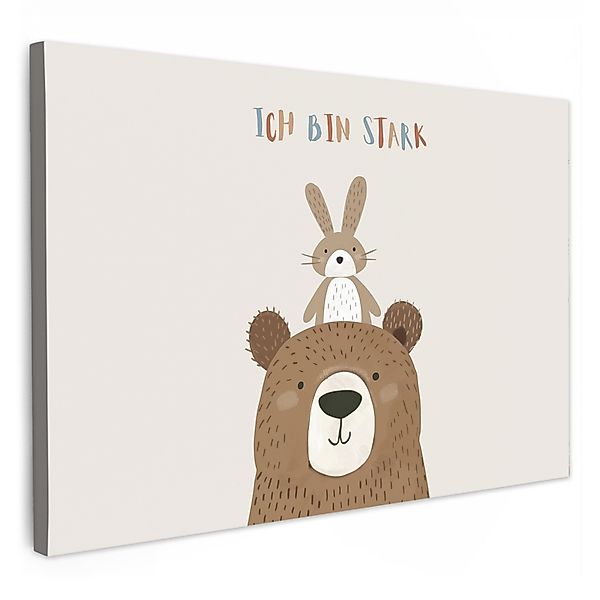 OneMillionCanvasses® Leinwandbild Bär - Kaninchen - günstig online kaufen