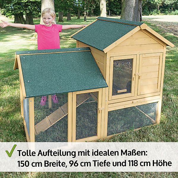 Zooprinz Kleintierstall Hasenfarm mit Auslauf 150x118x96 günstig online kaufen