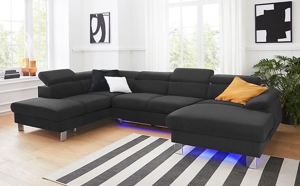 COTTA Wohnlandschaft "Komaris U-Form, B: 320 cm" mit Kopfteilverstellung, o günstig online kaufen