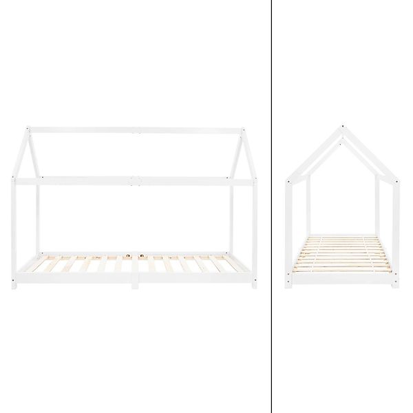 ML-DESIGN Spielbett Hausbett Kinderbett inkl. Lattenrost kreativ Bodenbett günstig online kaufen