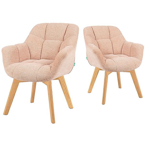 DUBI Möbel Polsterstuhl Mika-Nele 2er-Set, Eiche günstig online kaufen