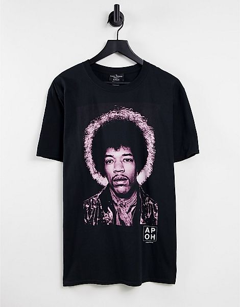 Oversize-T-Shirt in Schwarz mit Jimi Hendrix-Print günstig online kaufen