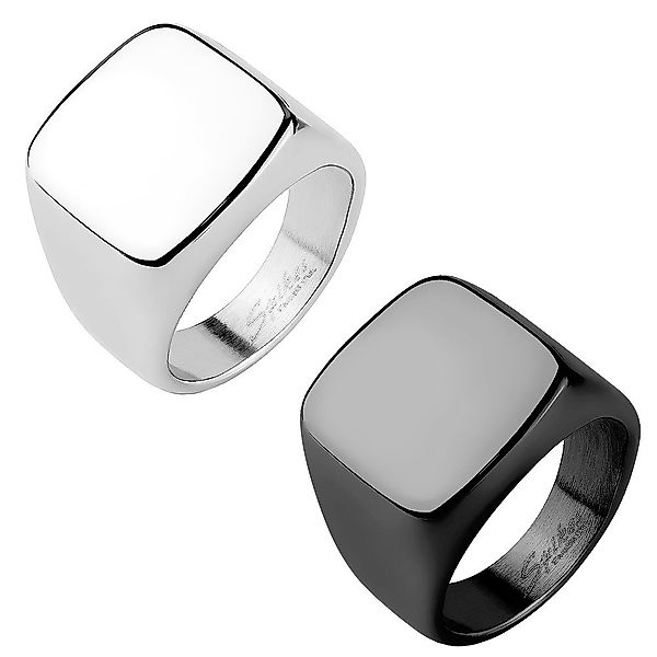 Taffstyle Fingerring Herren Siegelring Edelstahl Quadrat günstig online kaufen
