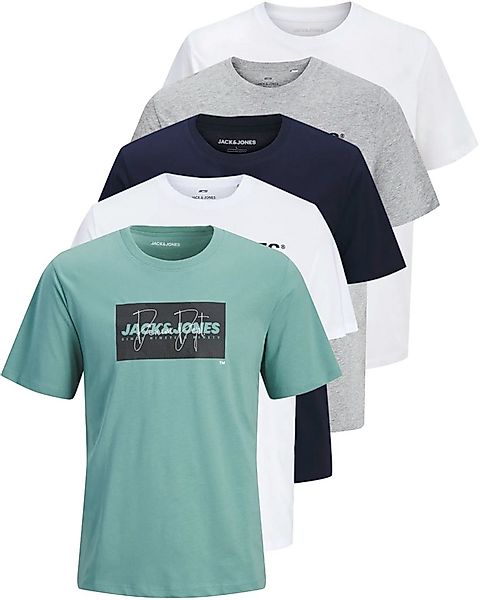 Jack & Jones Print-Shirt (Spar Set, 5er-Pack) T-Shirts mit Aufdruck aus Bau günstig online kaufen