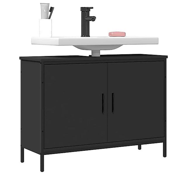 furnicato Waschbeckenschrank Waschbeckenunterschrank Schwarz 80x30x60 cm Ho günstig online kaufen