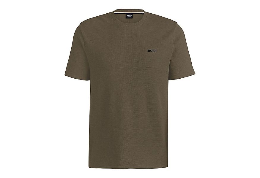 BOSS Kurzarmshirt Waffle T-Shirt mit Logo-Stickerei auf der Vorderseite günstig online kaufen