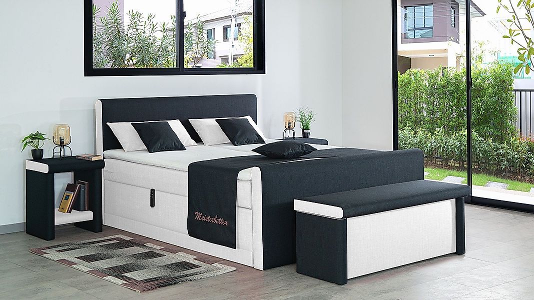 Meisterbetten Boxspringbett Amos (mit Motor, Fußteil, günstig online kaufen