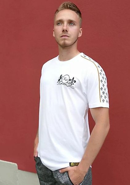 KR-Industries T-Shirt Shirt Lilie unifarben mit Print, aus Baumwolle, Velou günstig online kaufen