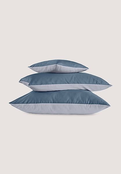 hessnatur Satin Wende-Kissenbezug aus Bio-Baumwolle - blau - Größe 40x80 cm günstig online kaufen