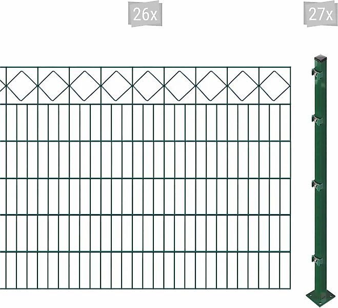 Arvotec Doppelstabmattenzaun "ESSENTIAL 120 zum Aufschrauben "Karo" mit Zie günstig online kaufen