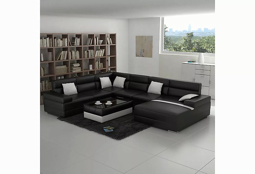 Xlmoebel Sofa Neues modernes Ecksofa Ledercouch Wohnlandschaft Design F3016 günstig online kaufen