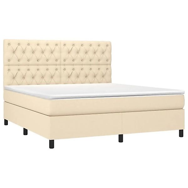 vidaXL Boxspringbett mit Matratze & LED Creme 160x200 cm Stoff 3135130 günstig online kaufen