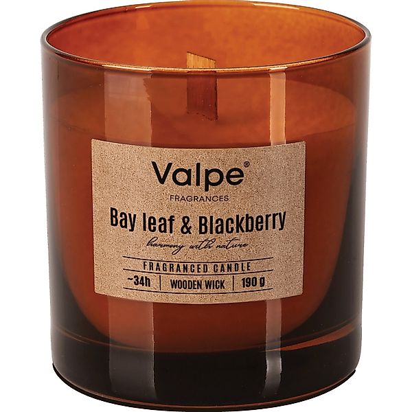 Bispol Valpe Duftkerze mit Holzdocht Lorbeerblatt & Brombeere 8,5 cm günstig online kaufen
