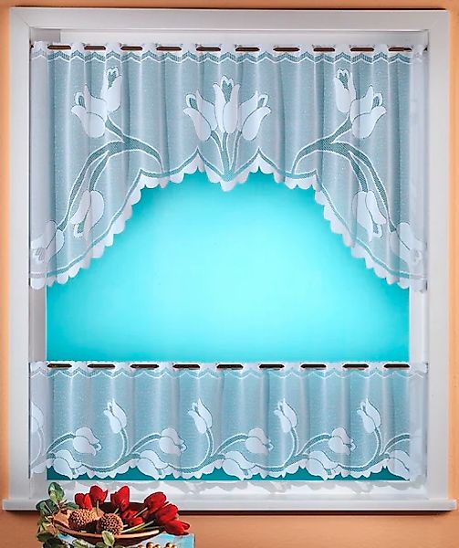Weckbrodt Scheibengardine »Eliana«, (1 St.), Bistro, Jacquard, floral, 2tei günstig online kaufen