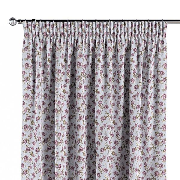 Vorhang mit Kräuselband, weiß-rosa, Flowers (143-95) günstig online kaufen