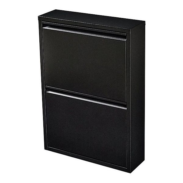 en.casa Schuhschrank »Sokndal« mit 2 Klappen Metall Schwarz günstig online kaufen