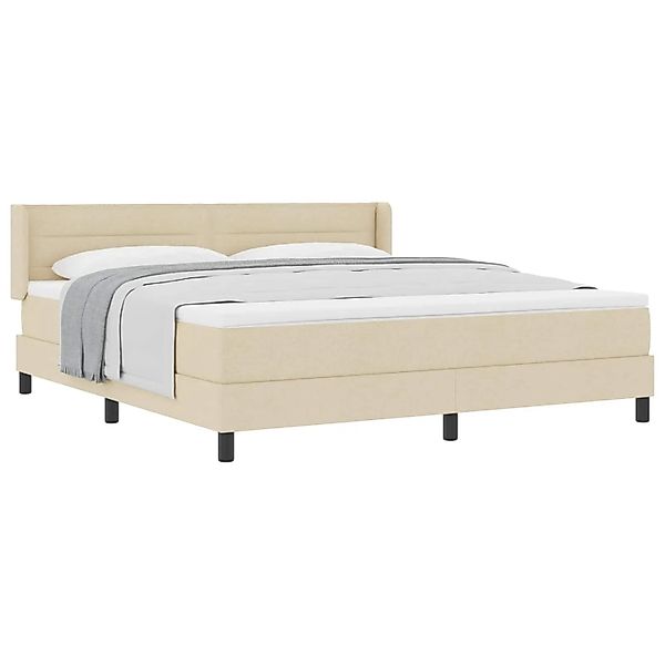 vidaXL Boxspringbett mit Matratze Creme 200 x 180 cm Polyester 3341060 günstig online kaufen