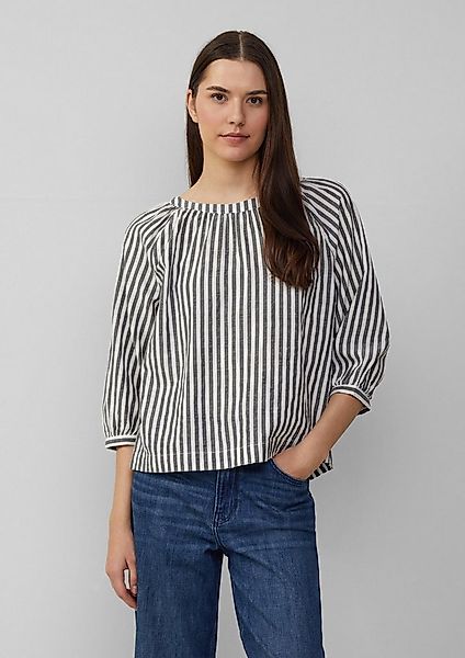s.Oliver Kurzarmbluse Bluse Streifenbluse mit Raffung und Schleife günstig online kaufen