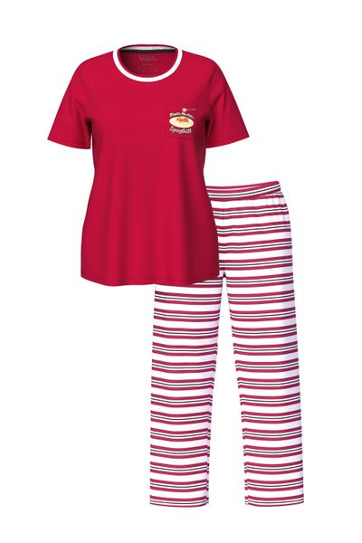 Ulla Popken Pyjama Pyjama Ringelhose Rundhals günstig online kaufen
