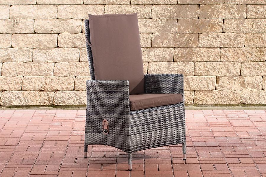 Polyrattan Stuhl Sevilla-graumeliert-Terrabraun günstig online kaufen
