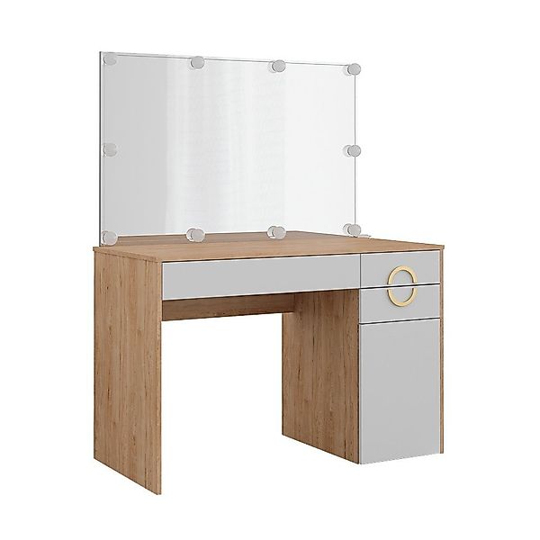 Vicco Schminktisch Adela, Weiß/Natural Rockford Hickory, günstig online kaufen