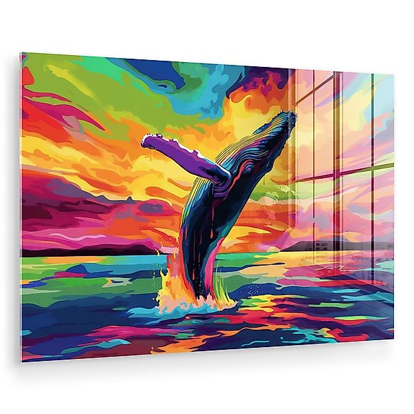 MuchoWow Acrylglasbild Sonnenuntergang - Wal - günstig online kaufen