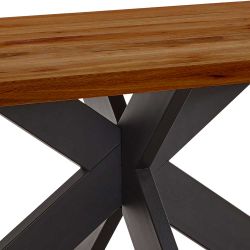 Tisch aus Naturholz Zerreiche braun geölt Spider Gestell günstig online kaufen