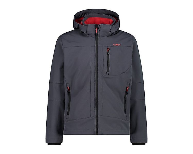 CMP Softshelljacke (winddicht, wasserabweisend) mit Kapuze titaniumgrau/rot günstig online kaufen