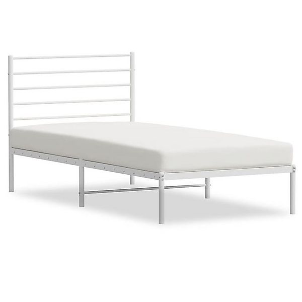 furnicato Bettgestell mit Kopfteil Metall Weiß 90x200 cm (1-tlg) günstig online kaufen