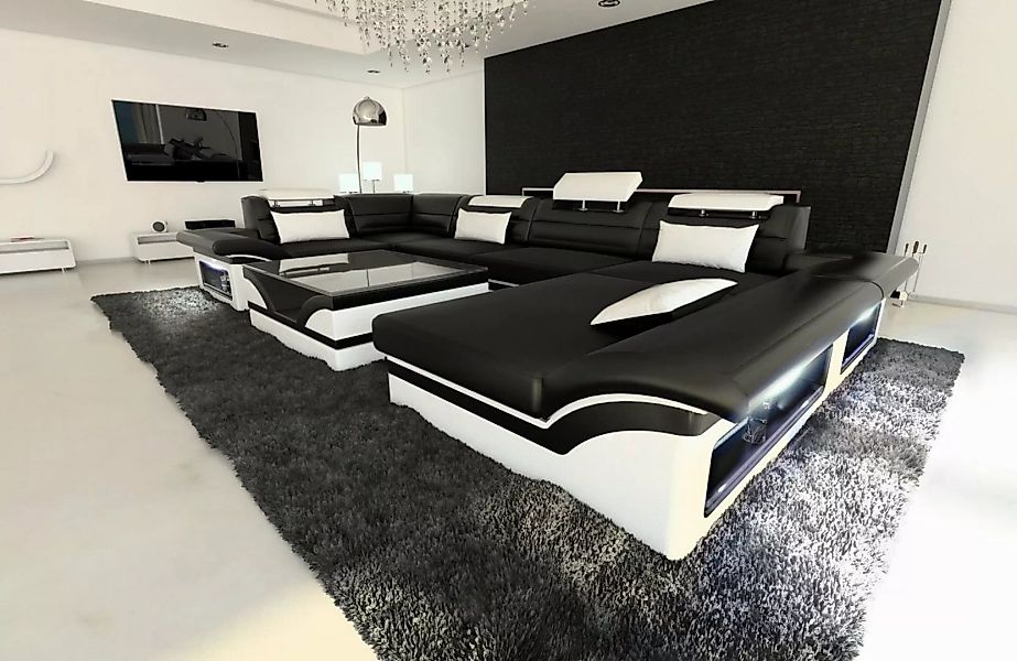 Sofa Dreams Wohnlandschaft Sofa Ledercouch Leder Enzo U Form Ledersofa, Cou günstig online kaufen