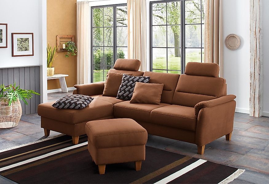 Home affaire Ecksofa "Palmera L-Form, B: 244 cm" optional Bettfunktion & Be günstig online kaufen