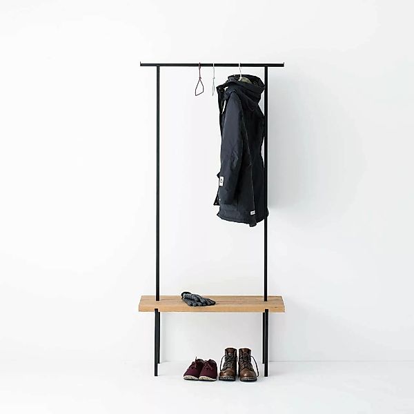 Garderobe Eiche 01 S 90 x 40 x 190 schwarz günstig online kaufen