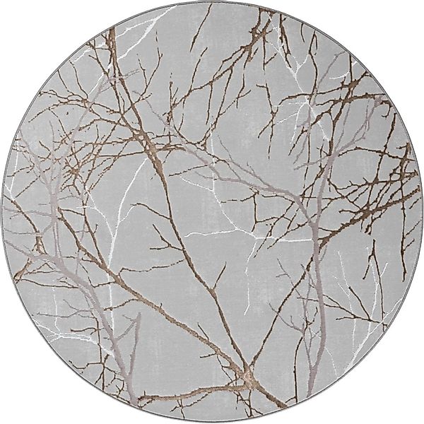 Floornovo Kurzflor Teppich Nr. 144 Rund Blattmuster Durchmesser 200 cm günstig online kaufen