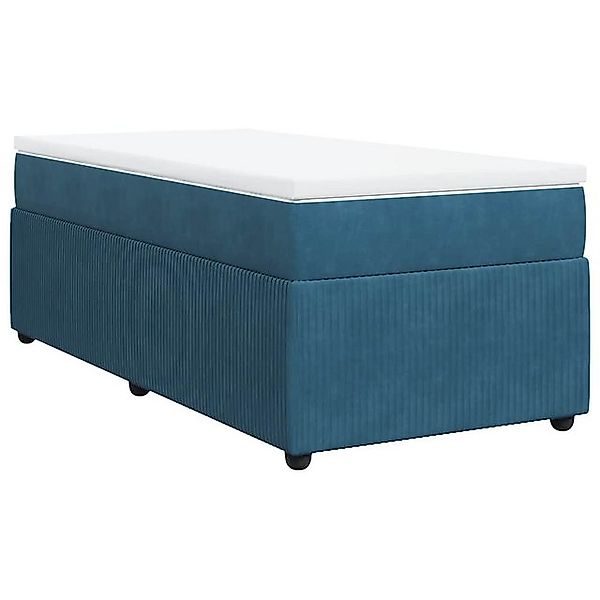 vidaXL Bett Boxspringbett mit Matratze Dunkelblau 80x200 cm Samt günstig online kaufen