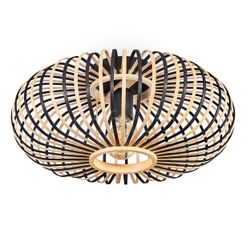 hofstein Deckenleuchte moderne Deckenlampe aus Metall/Bambus günstig online kaufen